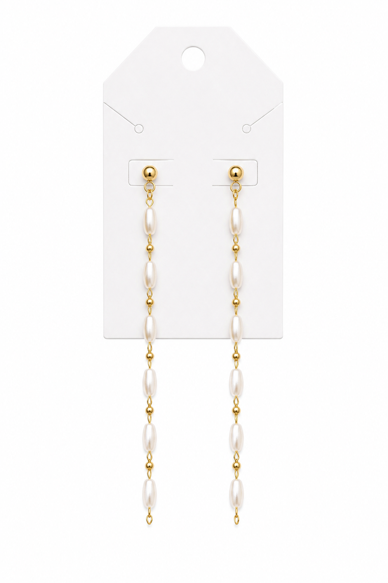 Pearl Duster Earrings – handmade beaded jewelry by EmJ Jewels