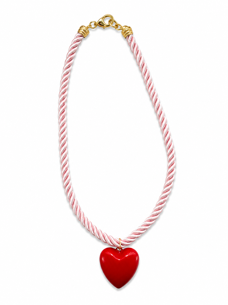 Puffy Heart Rope Necklace – handmade beaded jewelry by EmJ Jewels
