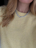 light blue drop pearl necklace